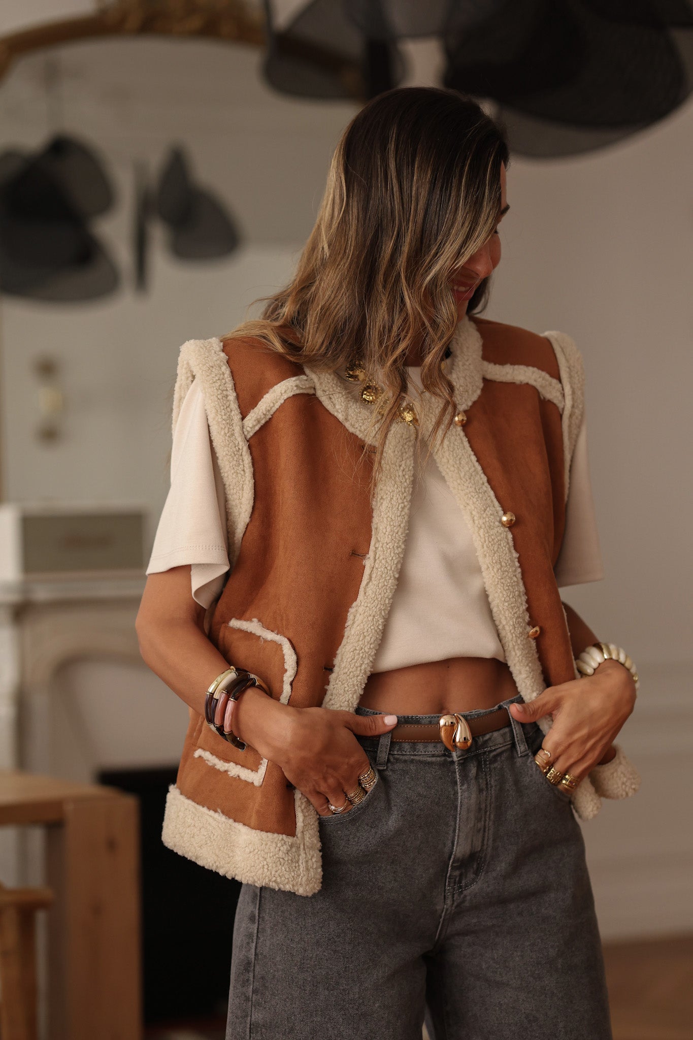 Gilet Hoxton camel