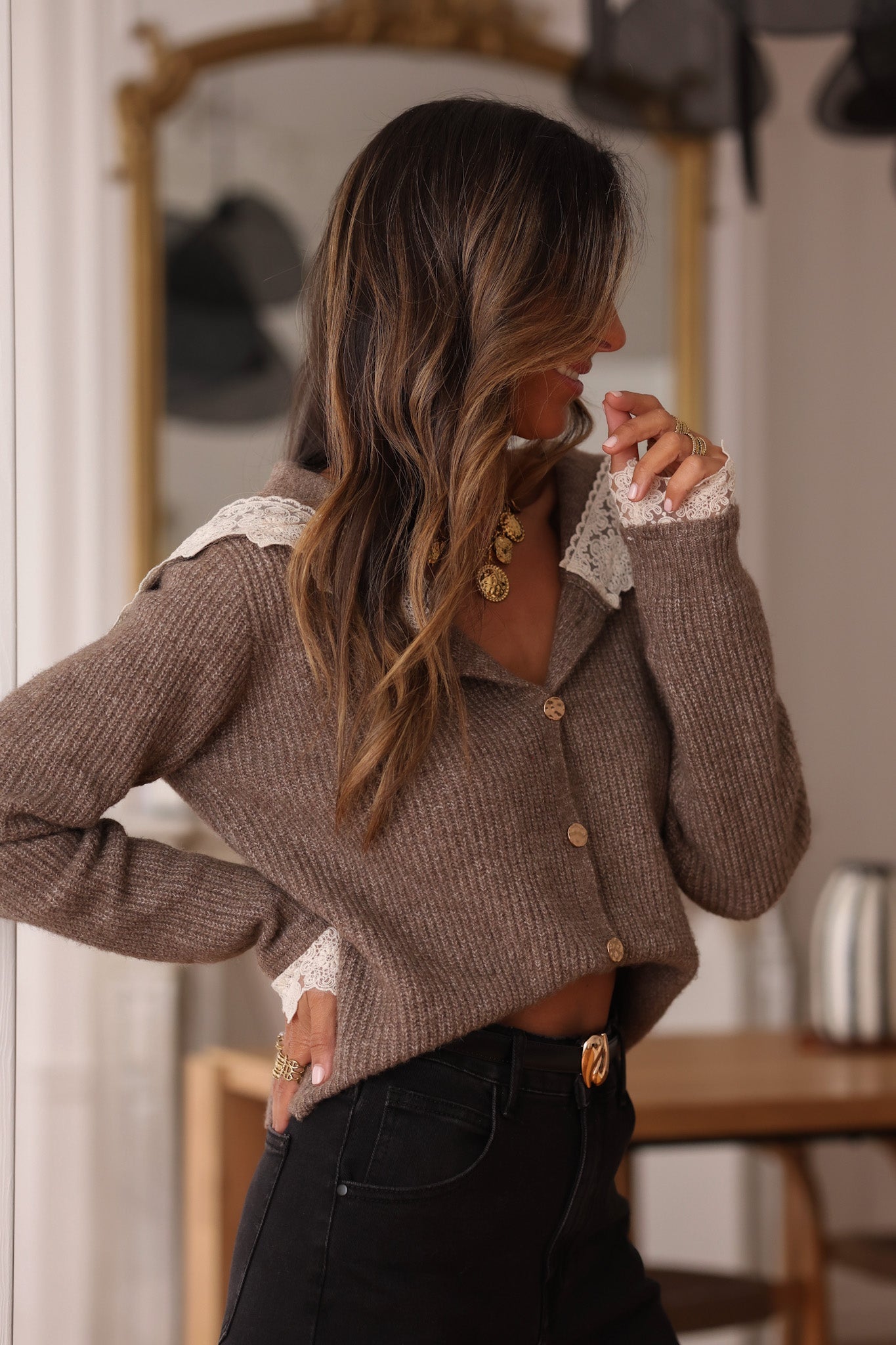 Gilet Capucine taupe