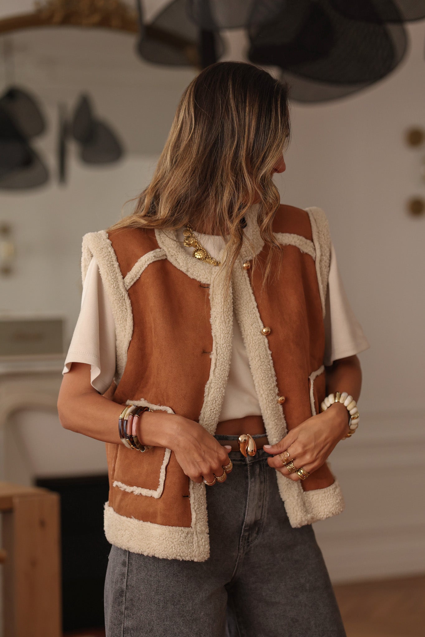 Gilet Hoxton camel