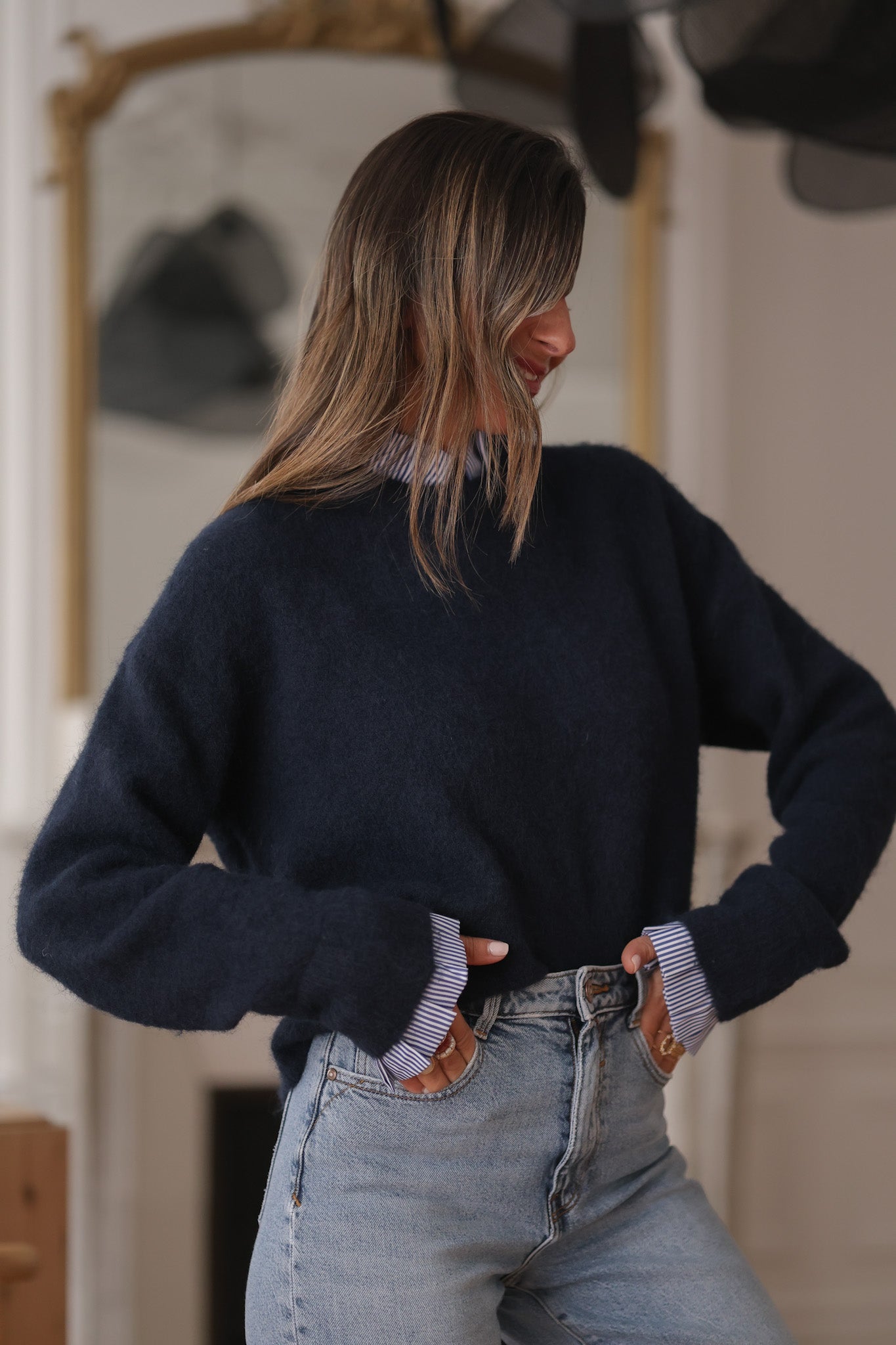 Pull Gaspard bleu marine