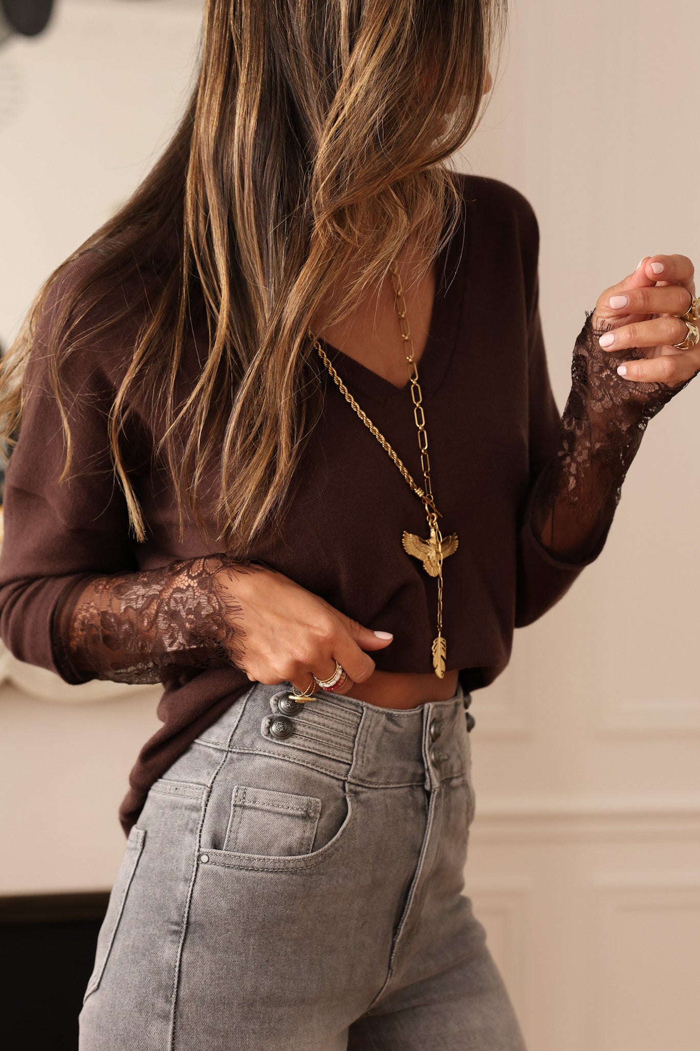Pull Salomé choco