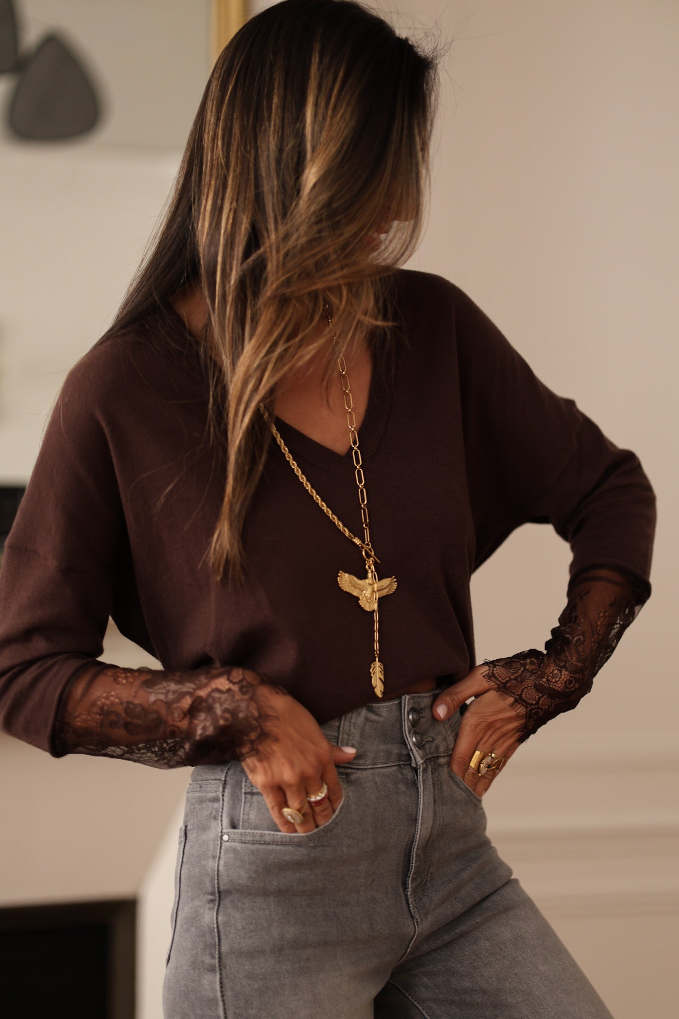 Pull Salomé choco