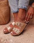 Sandales Charlize plates doré