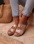 Sandales Charlize plates doré