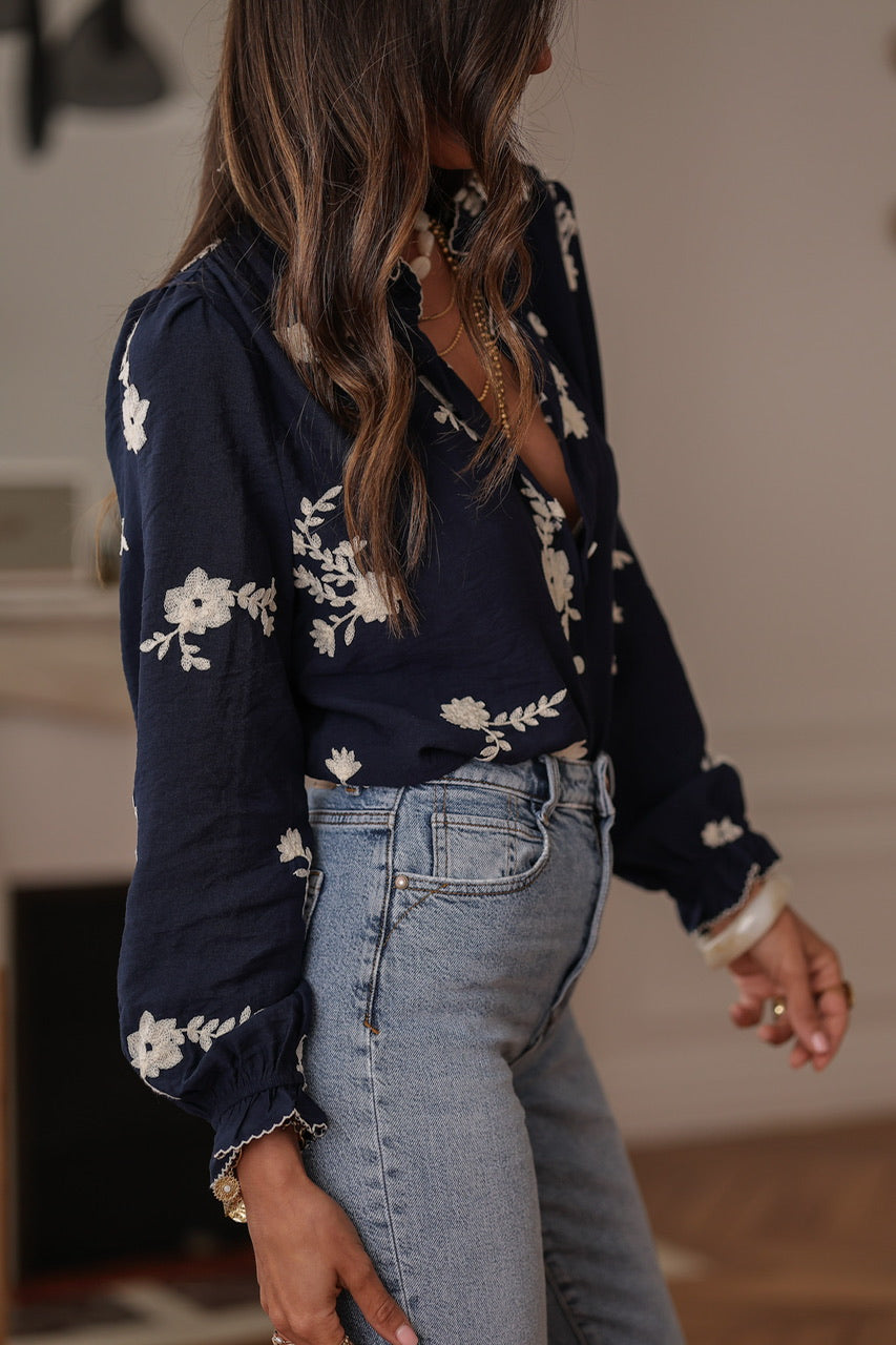 Blouse Ava bleu marine