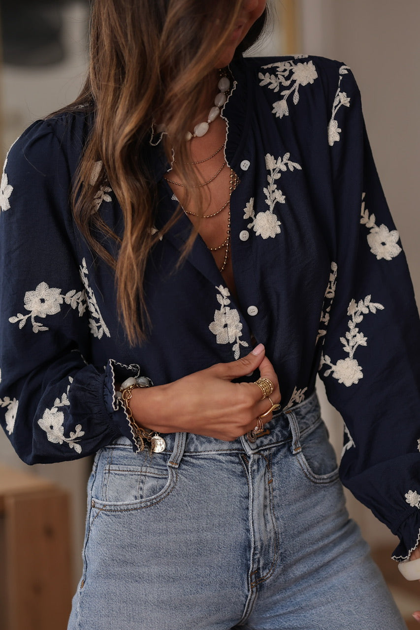Blouse Ava bleu marine