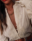 Blouse Monica brodée écru