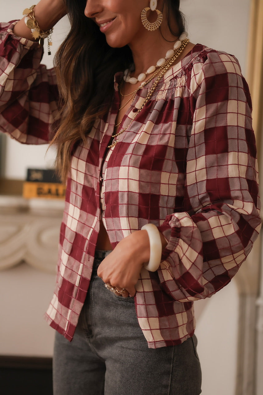 Blouse Célia à carreaux