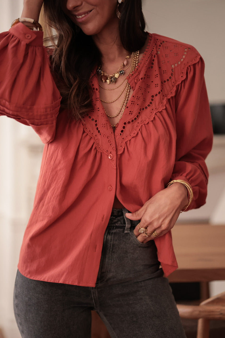 Blouse Izia terracotta