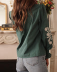 Blouse Monica brodée vert