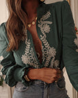 Blouse Monica brodée vert