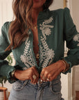 Blouse Monica brodée vert