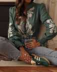 Blouse Monica brodée vert