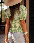Blouse Molly brodée verte