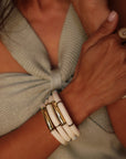 Bracelet Ambre blanc et doré