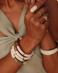 Bracelet Ambre blanc et doré