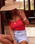 Bustier Bella rouge corail