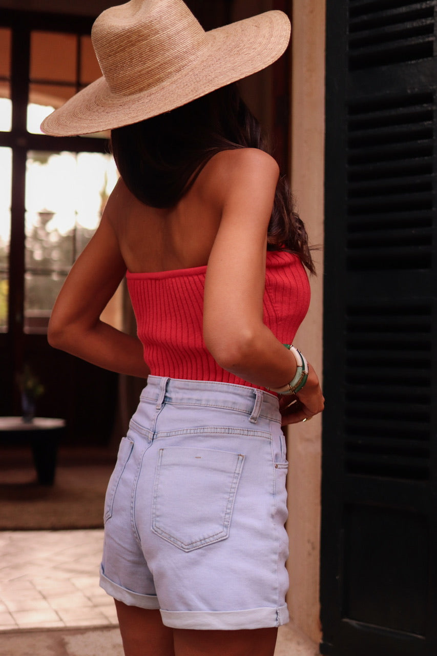 Bustier Bella rouge corail
