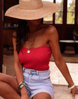 Bustier Bella rouge corail