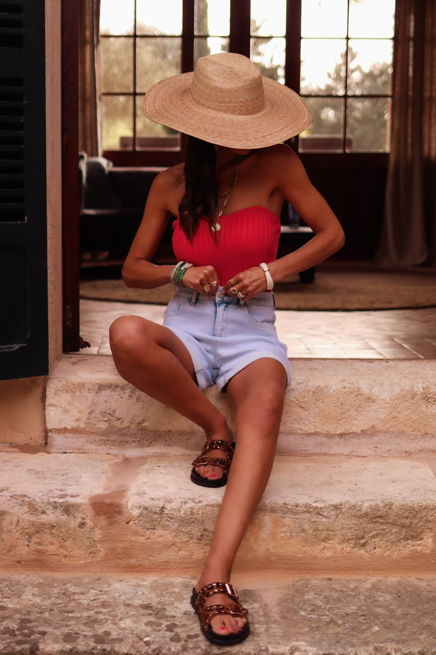 Bustier Bella rouge corail