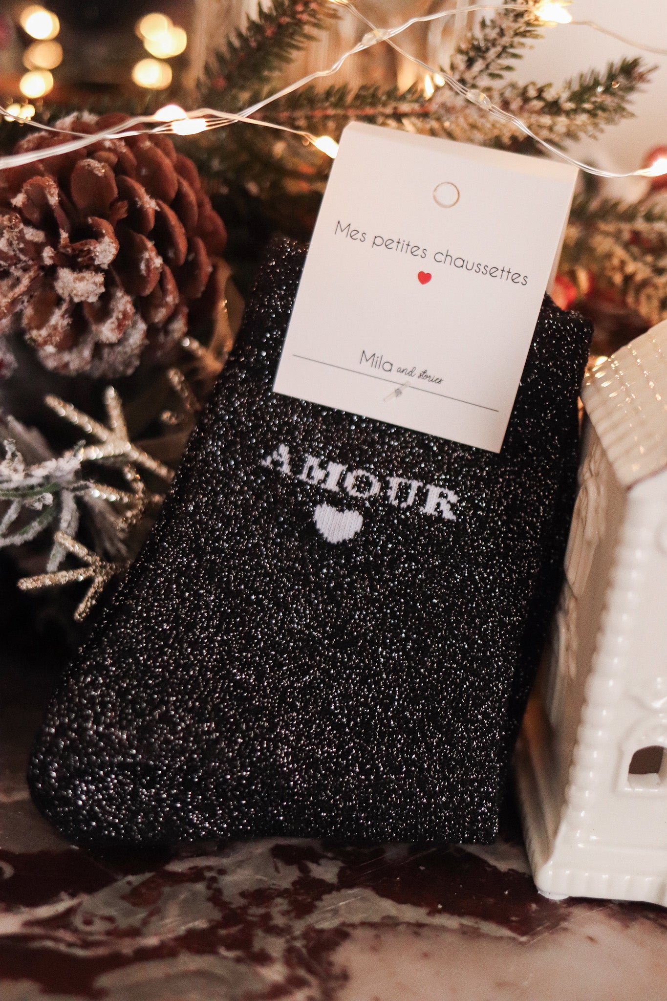 Chaussettes Amour noire