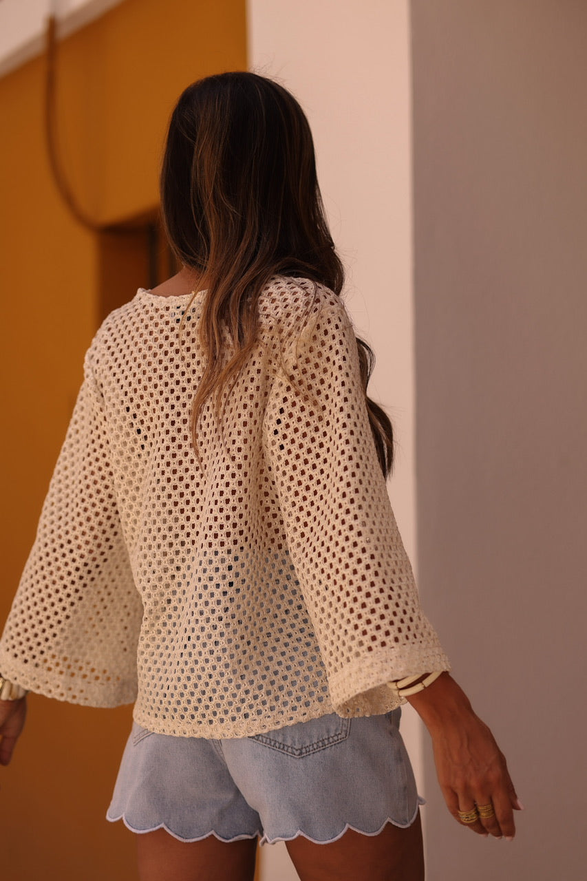 Top en crochet Soléa ecru