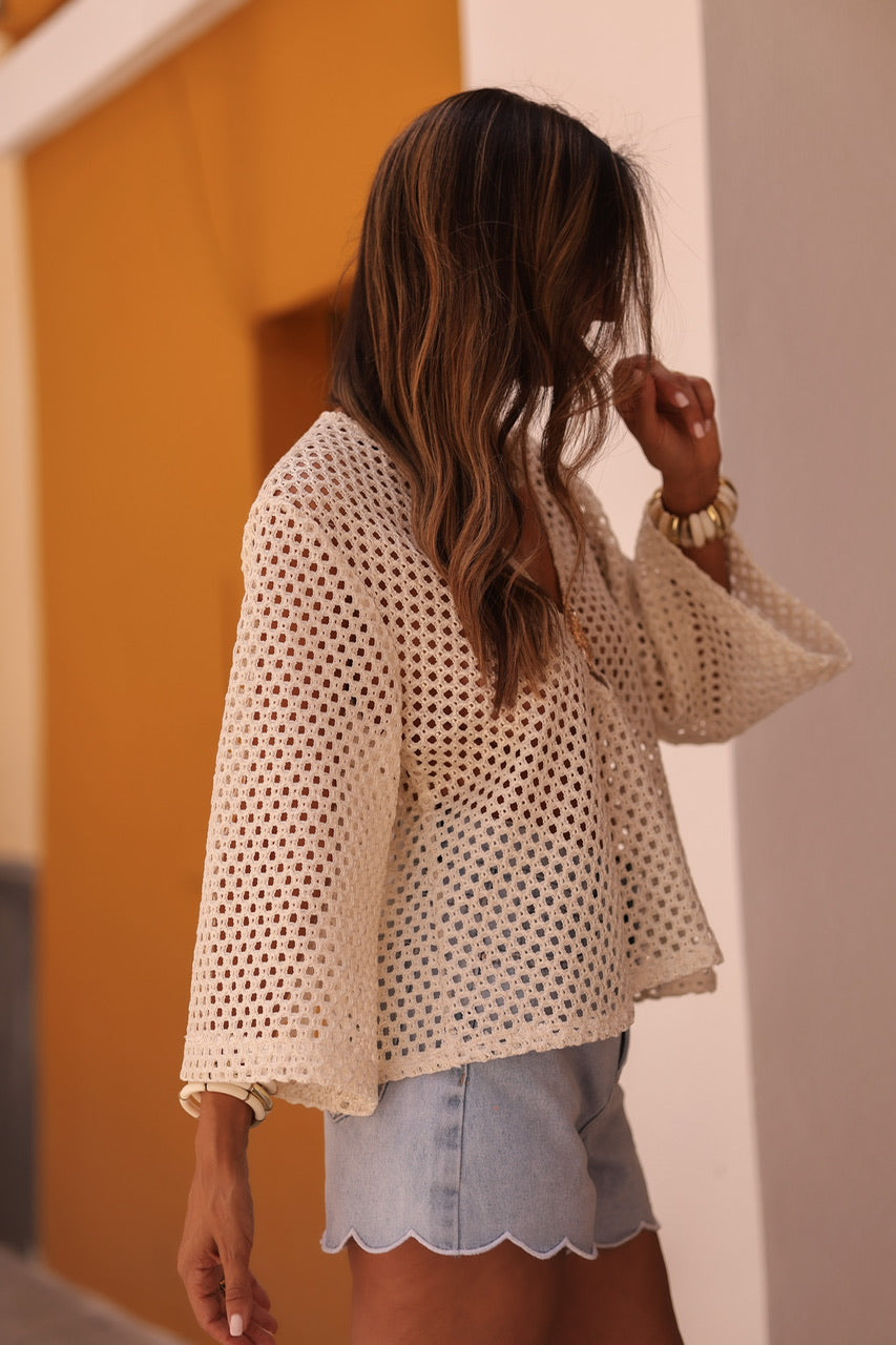 Top en crochet Soléa ecru