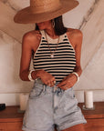 Top Jill beige et noir