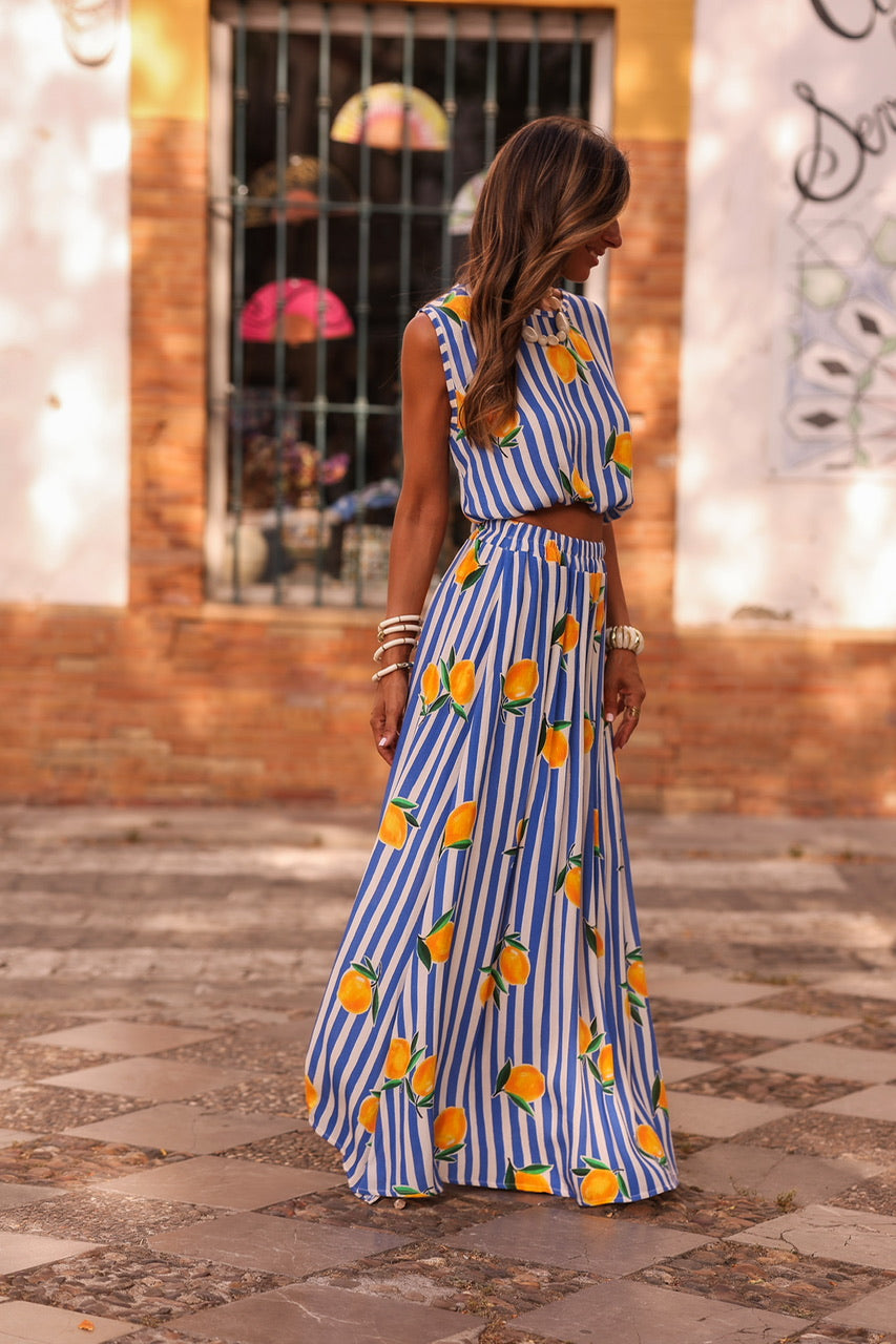 Ensemble Gabriela bleu citron