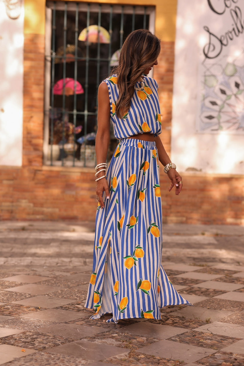 Ensemble Gabriela bleu citron