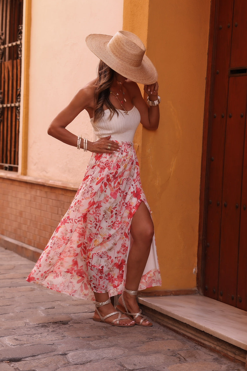 Jupe Raquel corail