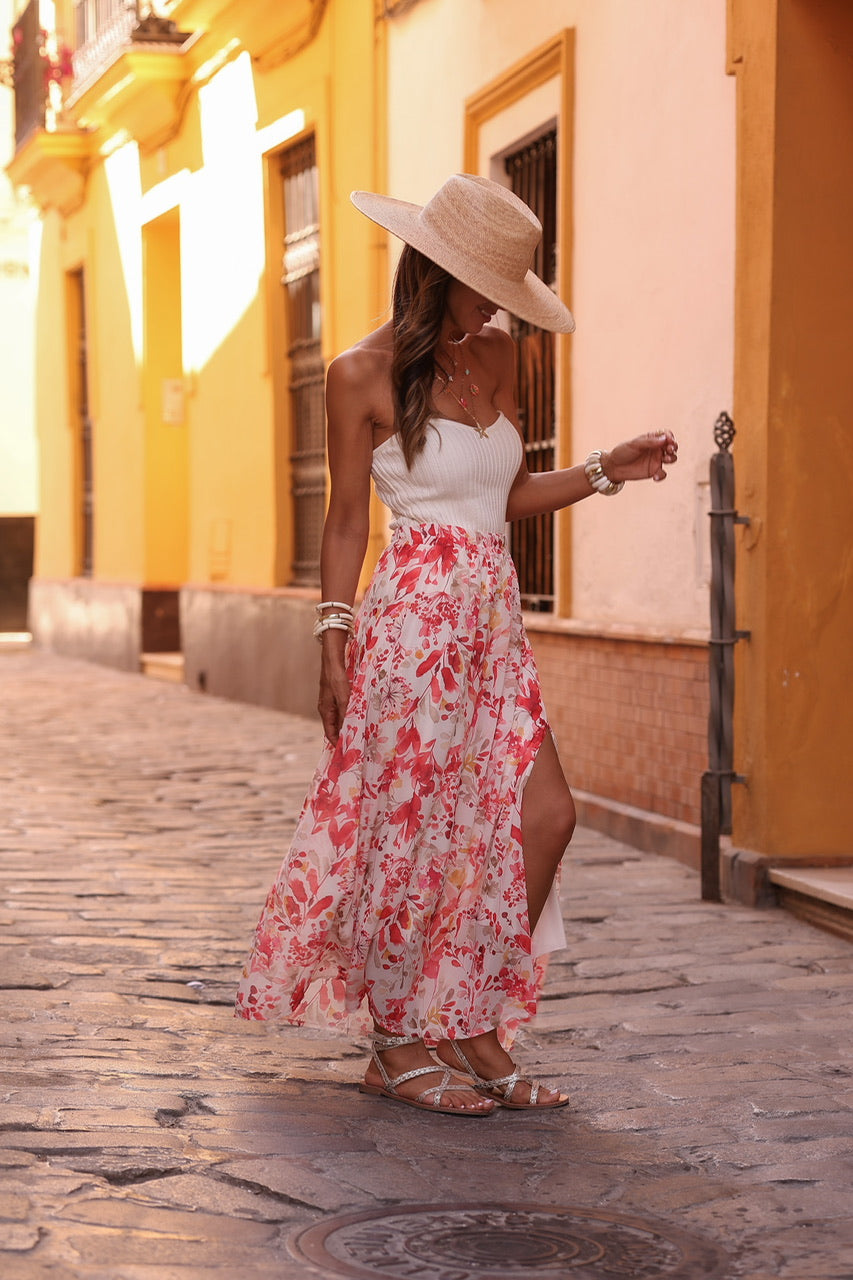 Jupe Raquel corail