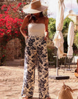 Pantalon Mirane ecru et bleu marine