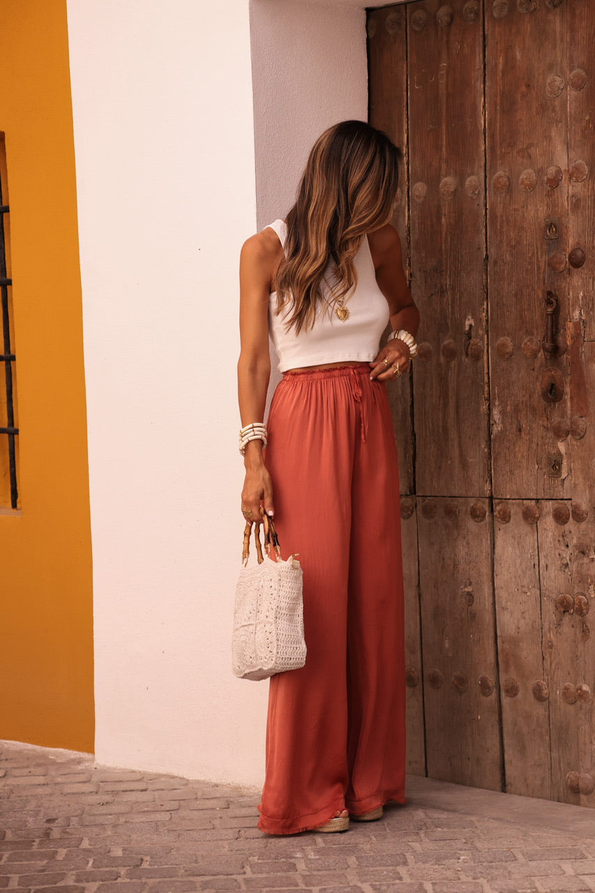 Pantalon Kay terracotta