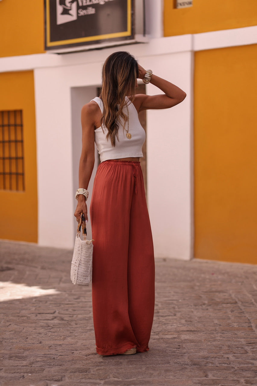 Pantalon Kay terracotta