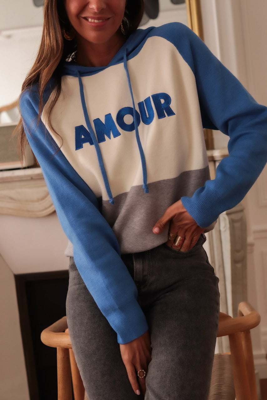 Pull Amour bleu