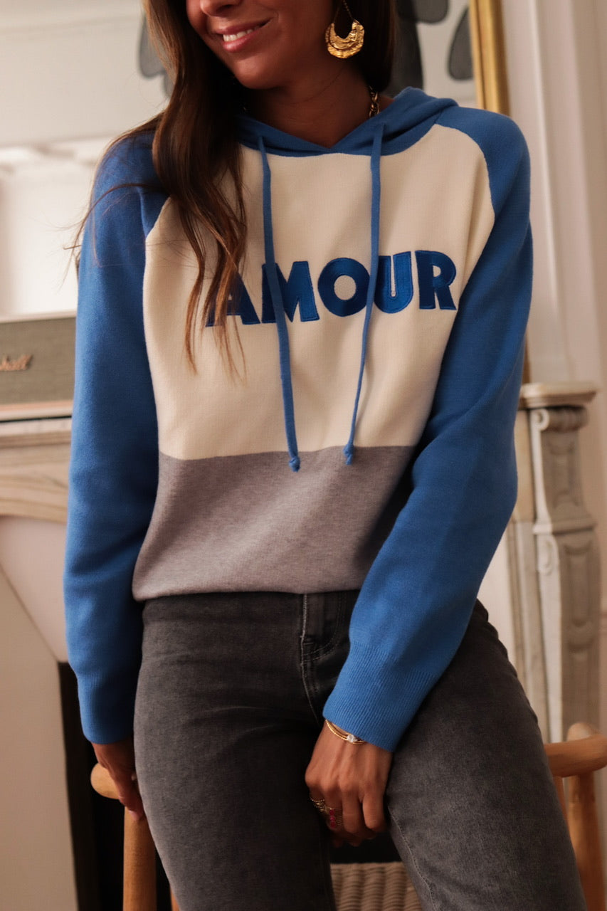 Pull Amour bleu