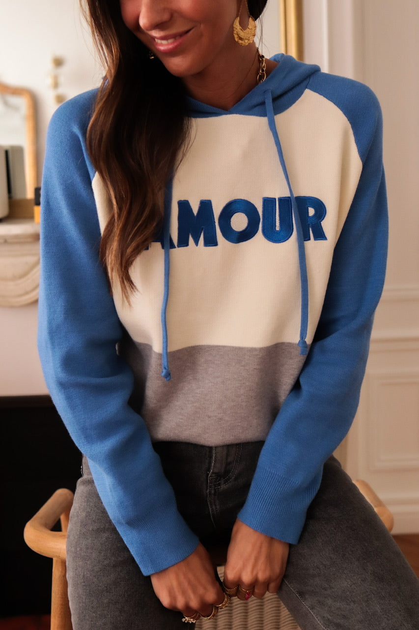 Pull Amour bleu
