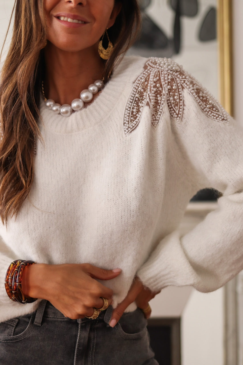 Pull Edwige blanc