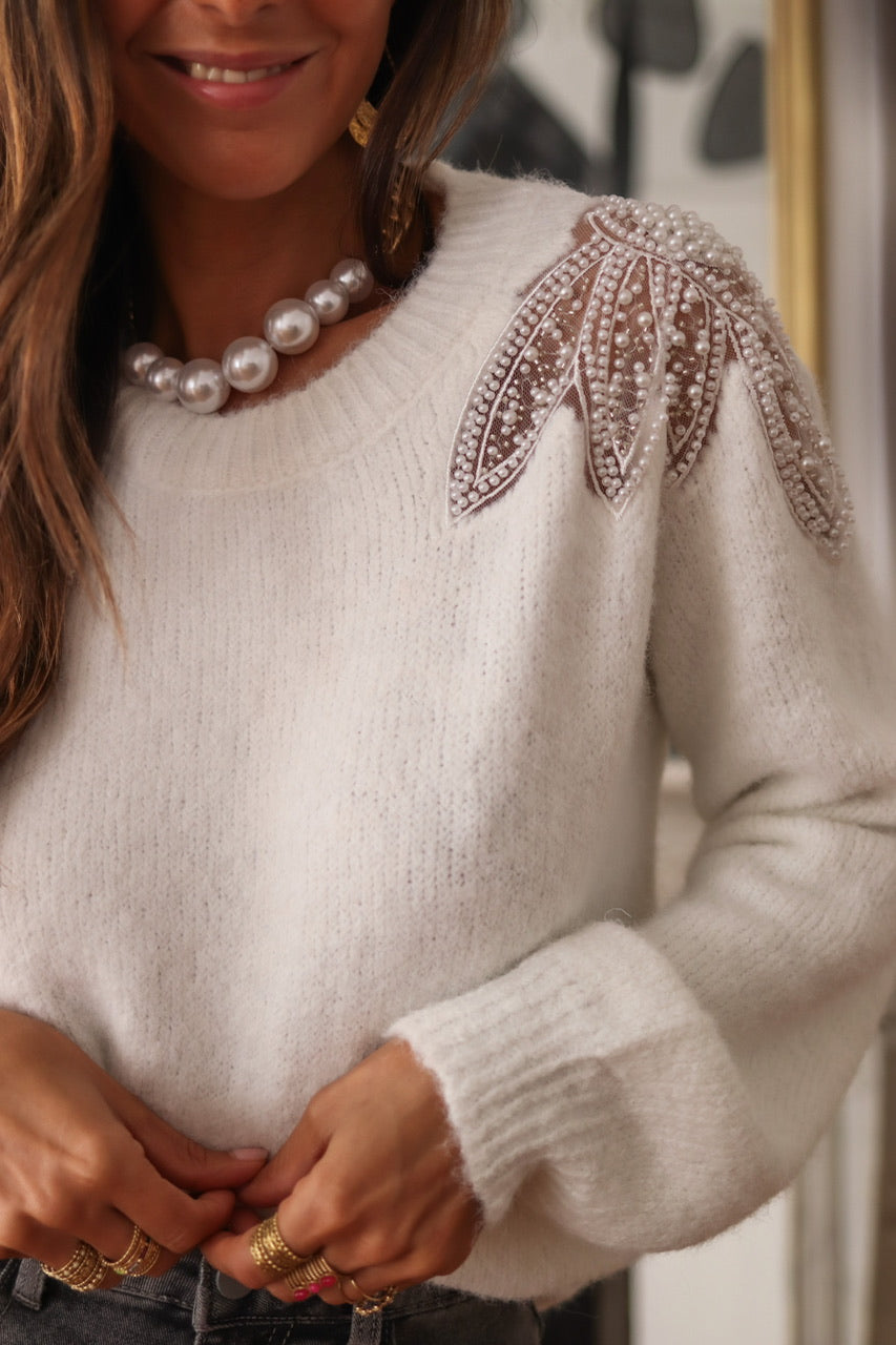 Pull Edwige blanc