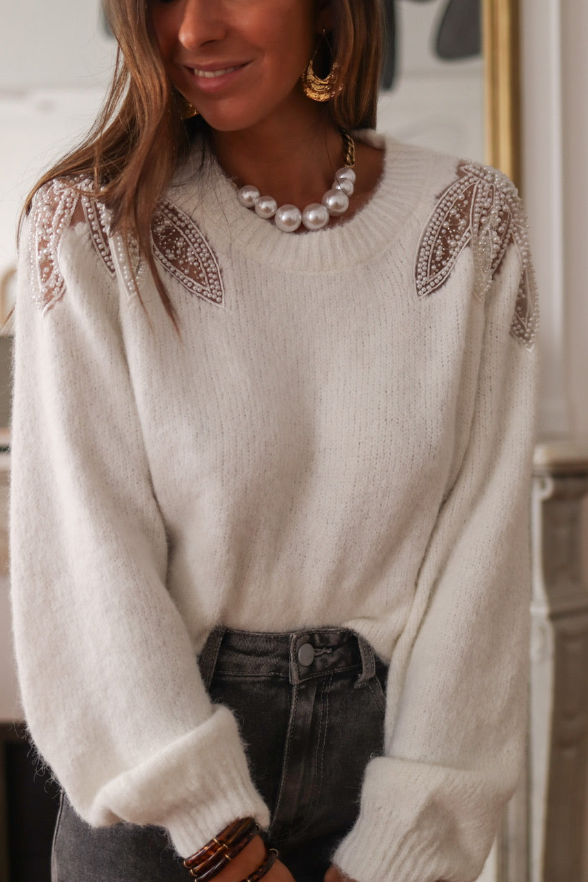 Pull Edwige blanc