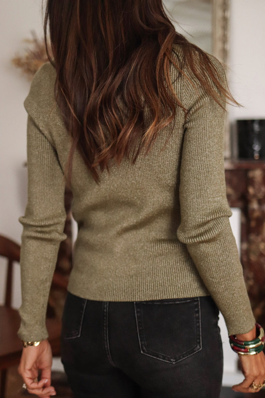 Pull Sélina kaki