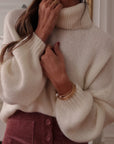 Pull Marilou écru col roulé en baby alpaga (vue 4)
