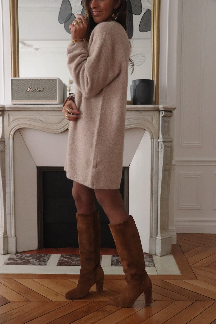 Robe pull Amaé beige