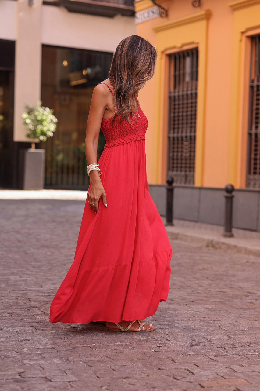 Robe Sya rouge en crochet