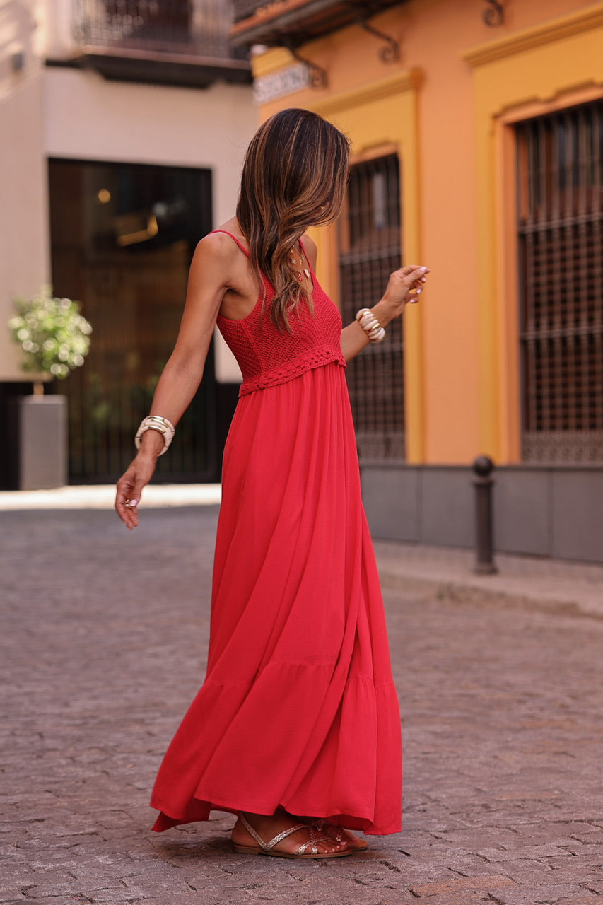 Robe Sya rouge en crochet