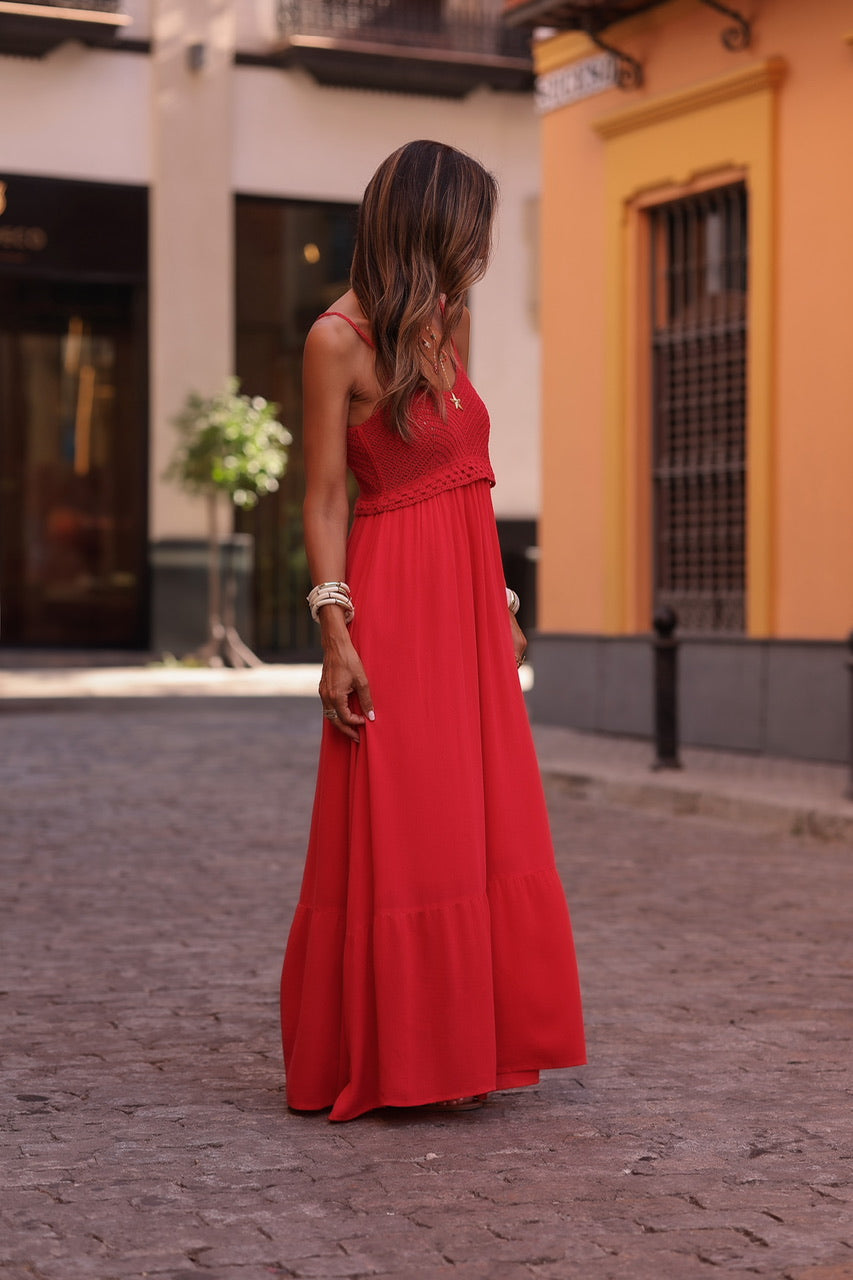 Robe Sya rouge en crochet