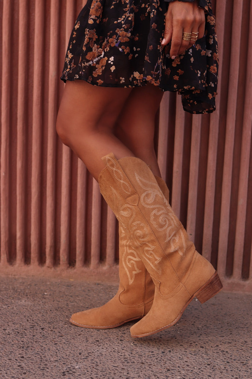 Bottes Santiags beige