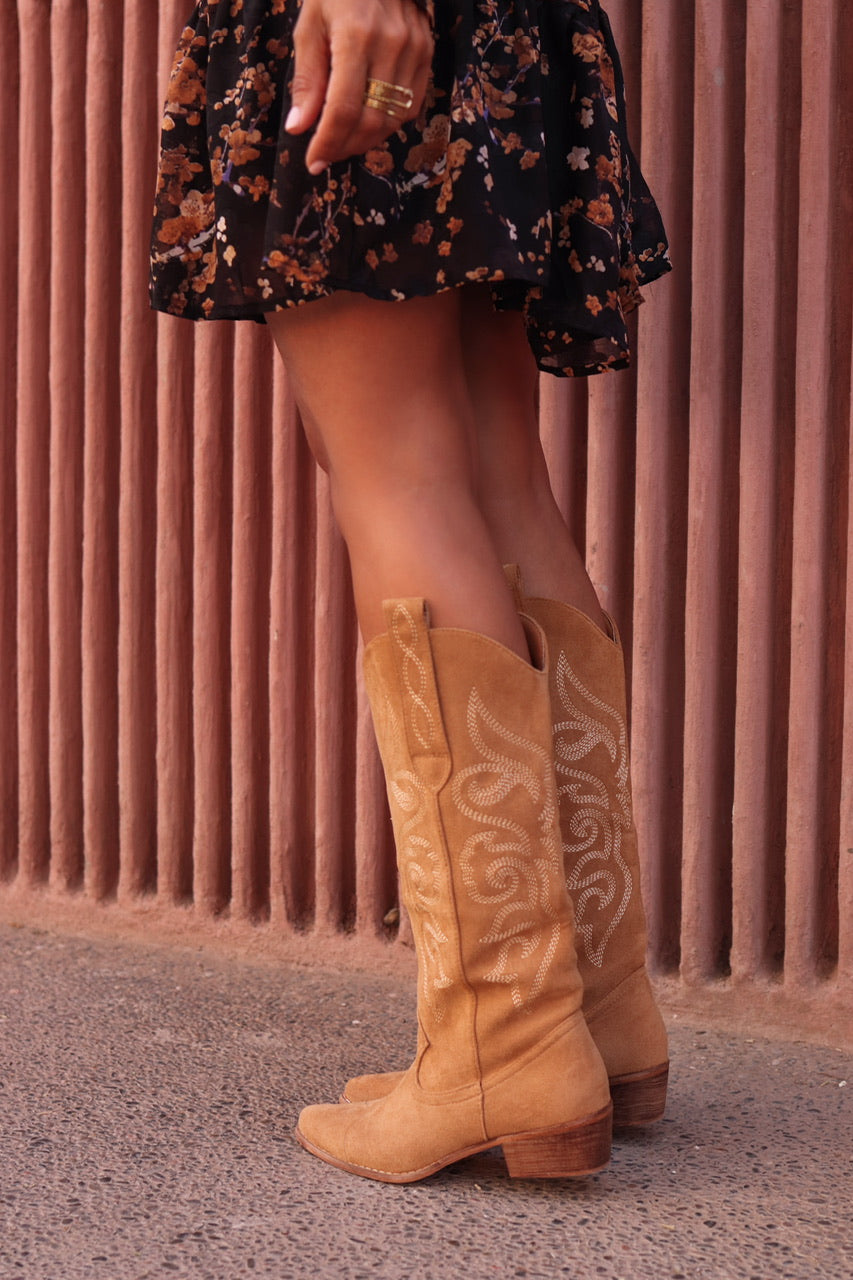 Bottes Santiags beige