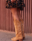 Bottes Santiags beige